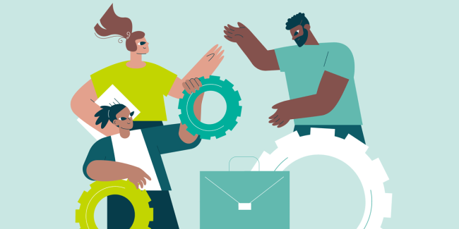 students working together