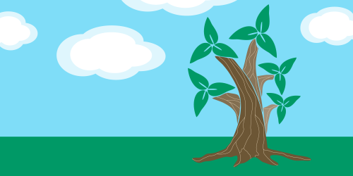 A tree growing in an open field