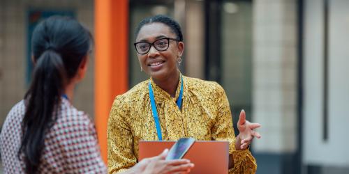 Two people having a conversation